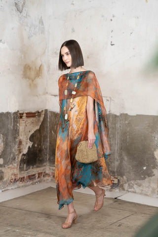 VESTIDO BIES AZUL MULTICOLOR