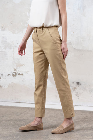 PANTALON ELISA BEIGE ABERTURA ABAJO