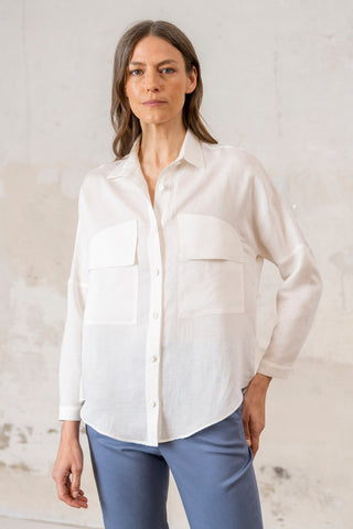 CAMISA LARGA TAPETAS BLANCO