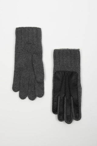 GUANTES LANA Y CASHMERE MARENGO Y NEGRO