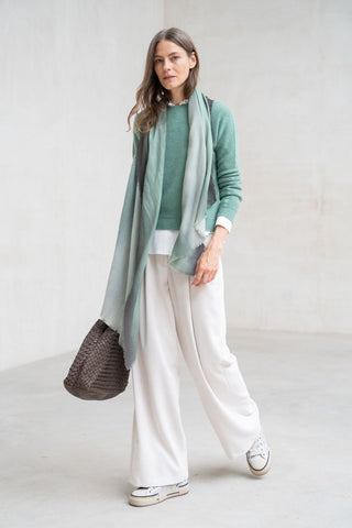 Modena wool and cashmere jade green sweater