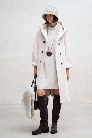 Briona reversible ecru coat