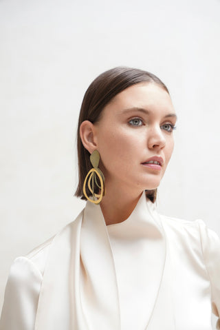 FL Private Collection silver circle earrings