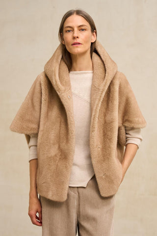 Queral mink-effect beige coat