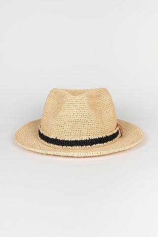 Natural Caelia hat with black ribbon