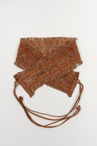 Fajín Talira de piel  camel