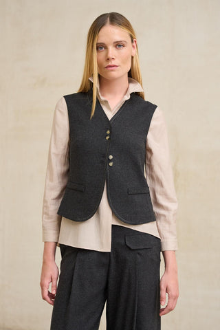Charcoal grey Tudor vest
