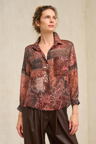 Regina burgundy print shirt