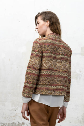 CHAQUETA JACQUARD TOSTADOS