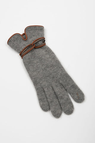 GUANTES ANGORINA VINO DOBLE GRIS