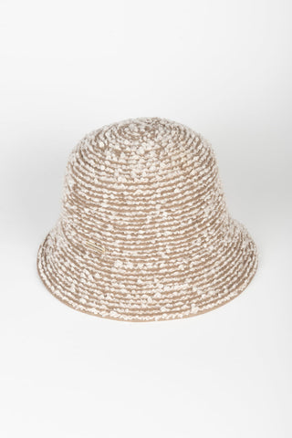 GORRO PUNTO JASPEADO BEIGE Y CRUDO