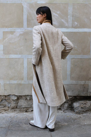 ABRIGO LOTTA CONTRASTE CUELLO BEIGE