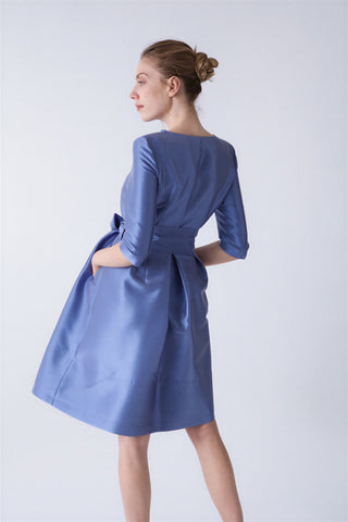 Vestido gabardina Odelia azul medio