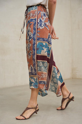 Falda Sinaia estampado cobre