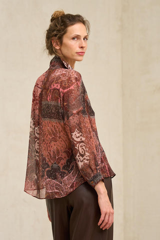Regina burgundy print shirt
