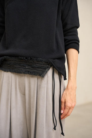 Black Talira leather cummerbund