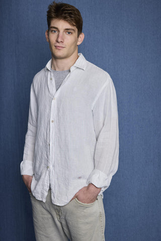 Koike white shirt with blue stripe