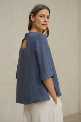 Blusa Yaren azul índigo