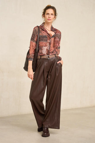 Regina burgundy print shirt