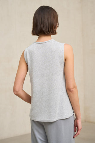 Top de punto Virel gris claro