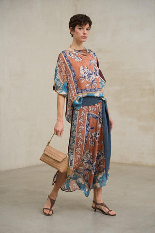 Falda Sinaia estampado cobre