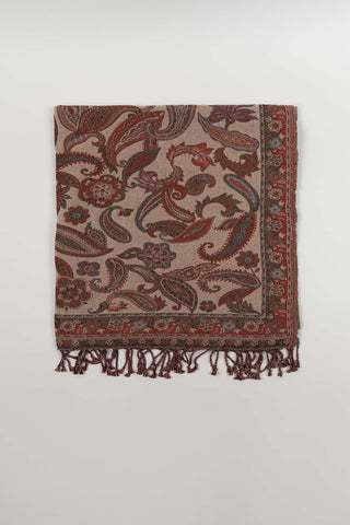 Daneva scarf in earth and burgundy tones
