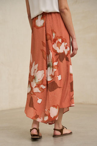 Ailén coral print skirt
