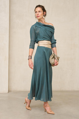 Light blue plain skirt