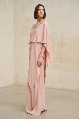 Vestido Kaedryn rosa empolvado