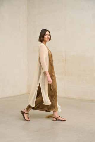 Avenel Beige Knitted Long Blazer