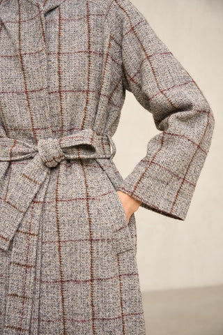 Esloria grey checked coat