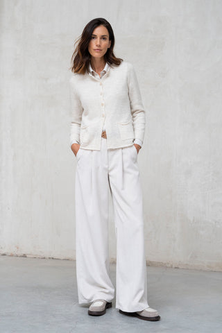 Jersey Módena lana y cashmere crudo