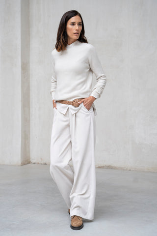 Jersey Módena lana y cashmere crudo