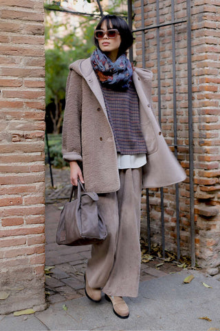 Taupe reversible Sirmione coat