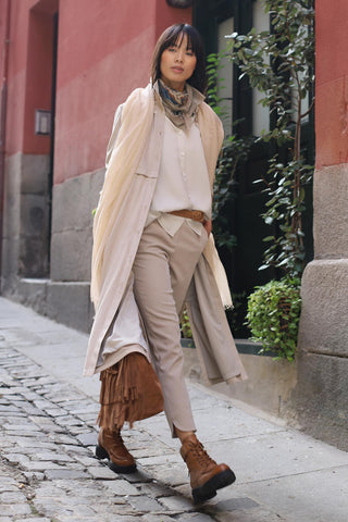 Vestido levita Asti crudo